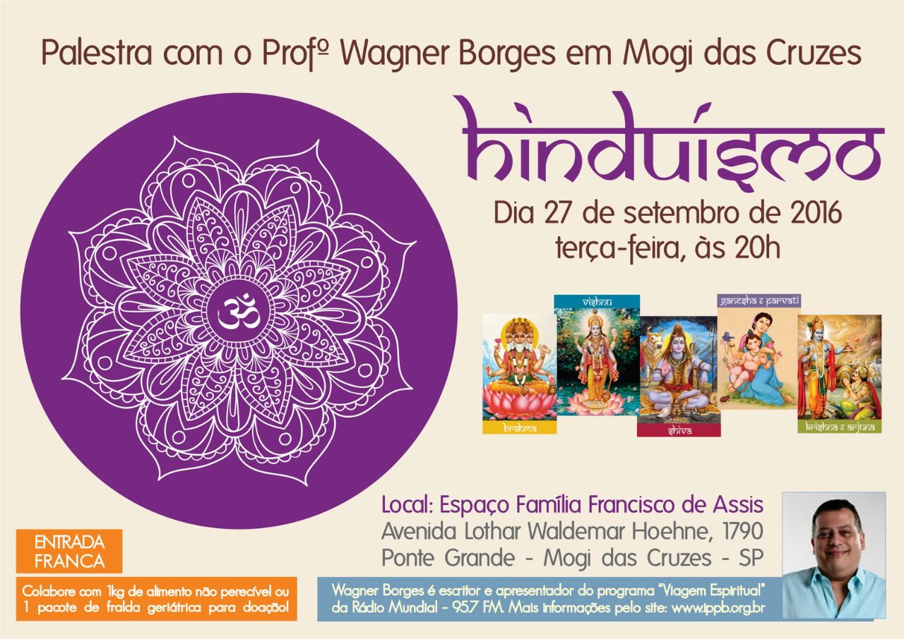 palestra gratuita em mogi das cruzes os aspectos simbolicos do hinduismo uma releitura espiritualista setembro 2016