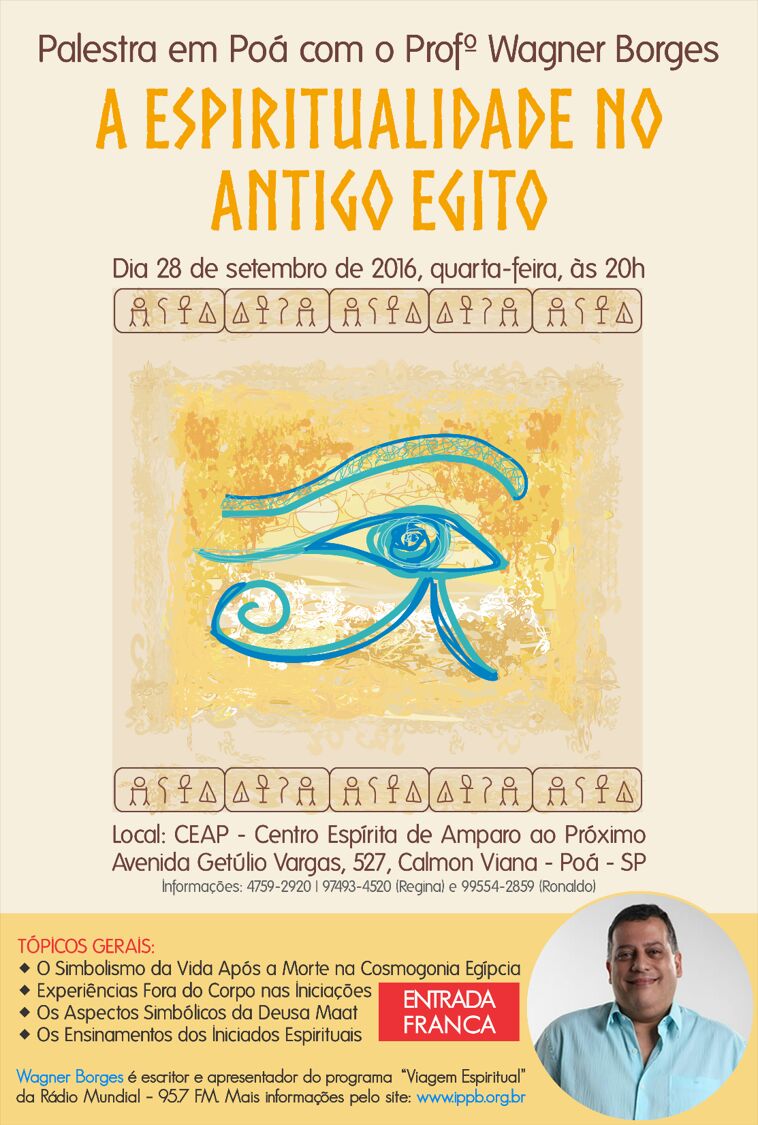 palestra gratuita na cidade de poa a espiritualidade no antigo egito uma releitura espiritualista setembro 2016